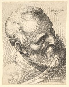Szakállas öregember lehajtott fejjel alkotó: Wenceslaus Hollar