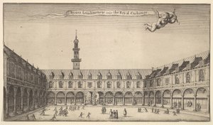 A londoni Byrsa, közismert nevén a Royal Exchange, Royal Exchange, London, kb. 1647 alkotó: Wenceslaus Hollar