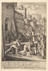 Kereszthordozás, 1625-77. alkotó: Wenceslaus Hollar