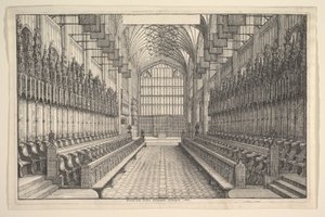 Kórus és standok a windsori St Georges kápolnában, 1660. alkotó: Wenceslaus Hollar