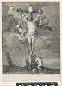 Krisztus a kereszten angyalokkal alkotó: Wenceslaus Hollar