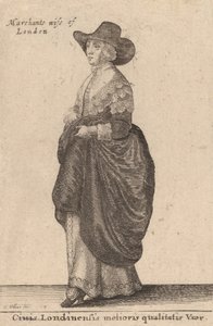 Egy jobb minőségű londoni polgár felesége, 1643 alkotó: Wenceslaus Hollar
