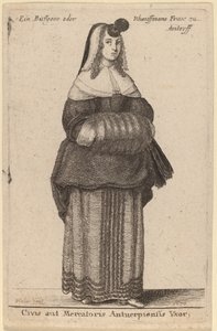 Egy antwerpeni polgár vagy kereskedő felesége alkotó: Wenceslaus Hollar