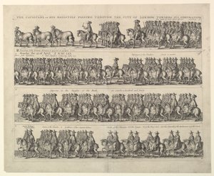 II. Károly koronázási körmenete Londonon keresztül, 1662. alkotó: Wenceslaus Hollar