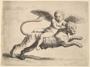 Ámor a tigrisön, 1652. alkotó: Wenceslaus Hollar
