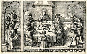 Vacsora I. Ferdinánd harisnyakötőbe iktatásakor alkotó: Wenceslaus Hollar