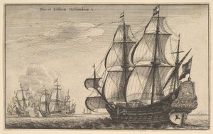 Holland hadihajó Naves Bellicæ Hollandicæ, 1647. alkotó: Wenceslaus Hollar