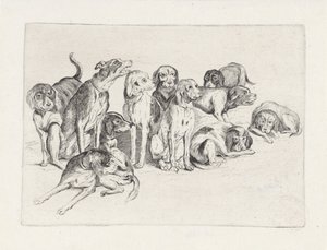 Tizenegy vadászkutya alkotó: Wenceslaus Hollar