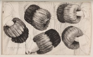 Egy kézmelegítő öt különböző módon ábrázolva alkotó: Wenceslaus Hollar