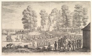 Thurn gróf és Taxis belépése Hemissenbe, kb. 1651. alkotó: Wenceslaus Hollar