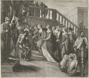 Eszter Ahasvérus előtt alkotó: Wenceslaus Hollar