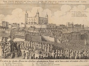 Thomas Wentworth kivégzése, 1641. alkotó: Wenceslaus Hollar