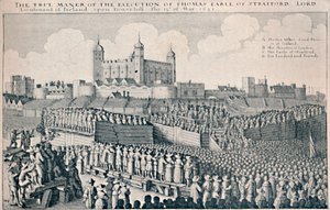Strafford grófjának kivégzése, 1641, 1903 alkotó: Wenceslaus Hollar