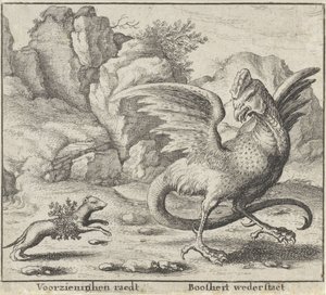 Mese a baziliszkuszról és a menyétről Fables (sorozat címe) alkotó: Wenceslaus Hollar