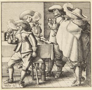 Négy dohányzó férfi alkotó: Wenceslaus Hollar