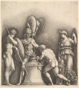 Négy klasszikus figura pogányáldozat, 1638. alkotó: Wenceslaus Hollar