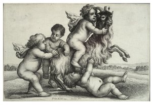 Négy kisfiú és egy kecske alkotó: Wenceslaus Hollar
