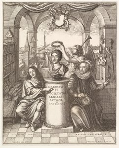 Thomas Spratt: The History of the History of the Royal Society of London előlapja, pub. 1702 alkotó: Wenceslaus Hollar
