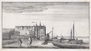 A Rajna menti kancellária látképe Bonn közelében alkotó: Wenceslaus Hollar