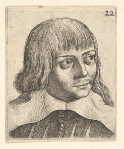 Fiatal férfi feje, kissé jobbra fordulva, 1625-77. alkotó: Wenceslaus Hollar