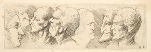 Fejtanulmányok, 1625-77 alkotó: Wenceslaus Hollar