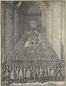 Lordok Háza, Westminster-palota Londonban, 1650 körül (rézkarc) alkotó: Wenceslaus Hollar