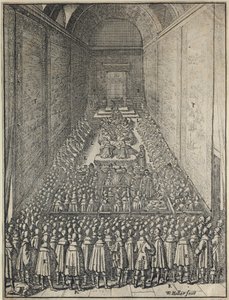 A Lordok Háza ülésszaka, Westminster palota, London, 1650 alkotó: Wenceslaus Hollar