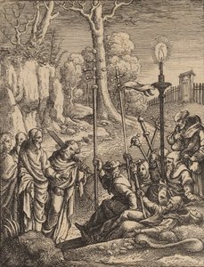 Jézus szembeszáll bántalmazóival. alkotó: Wenceslaus Hollar