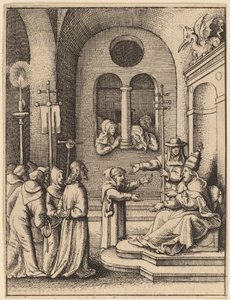 Jézus ismét Kajafás előtt alkotó: Wenceslaus Hollar