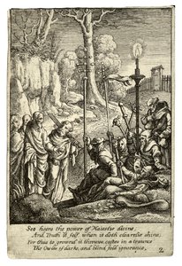 Jézus szembeszáll gyalázóival alkotó: Wenceslaus Hollar