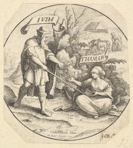Júda és Támár, 1640. alkotó: Wenceslaus Hollar
