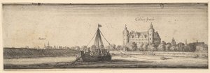 Kelsterbach kastély a Hoechst am Main közelében, 1642-44. alkotó: Wenceslaus Hollar
