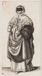 Nő maszkkal és kézmelegítővel alkotó: Wenceslaus Hollar