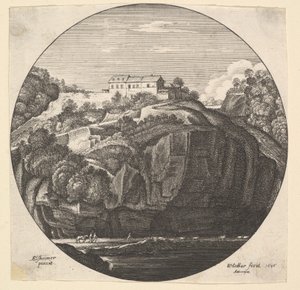 Táj egy házzal a sziklákon, 1646. alkotó: Wenceslaus Hollar