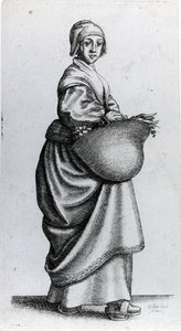 A piacról hazatérő szobalány, 1640 alkotó: Wenceslaus Hollar