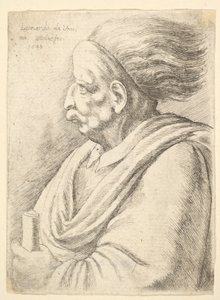 Férfi karikírozott arcvonásokkal, mögötte hullámzó hajjal, félhosszúan balra, 1648. alkotó: Wenceslaus Hollar