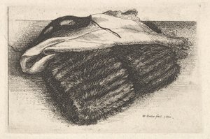 Muff, fehér kendő és maszk, 1642. alkotó: Wenceslaus Hollar