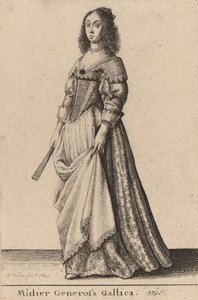Egy francia nemes nő, 1643 alkotó: Wenceslaus Hollar