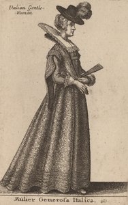 Nemes olasz nő. alkotó: Wenceslaus Hollar