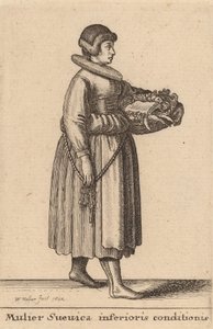 Alacsonyabb állapotú svéd nő, 1642 alkotó: Wenceslaus Hollar