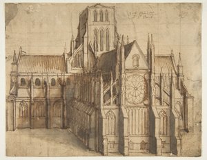 A régi Szent Pál-székesegyház Londonban, keletről nézve alkotó: Wenceslaus Hollar