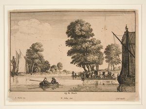 A Meuse folyón [Folyóparti látkép] alkotó: Wenceslaus Hollar