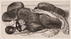 Csendélet karmantyúkkal, kesztyűkkel és sálakkal alkotó: Wenceslaus Hollar