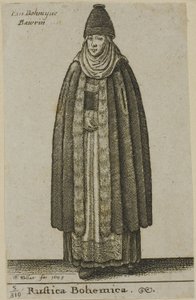 Parasztasszony Csehországból alkotó: Wenceslaus Hollar
