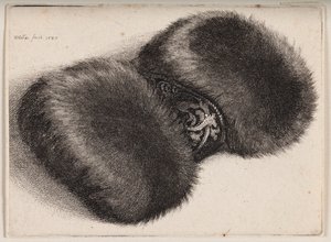 Szőrmemuff brokáttal bevont szalaggal alkotó: Wenceslaus Hollar