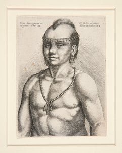 Egy indián portréja, valószínűleg a Musee-Delaware nemzethez tartozó Jaques nevű harcosé alkotó: Wenceslaus Hollar