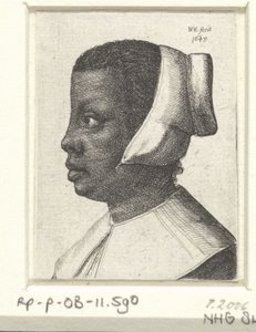 Egy fiatal fekete nő portréja alkotó: Wenceslaus Hollar