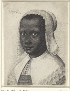 Egy fiatal fekete nő portréja, 1645 alkotó: Wenceslaus Hollar