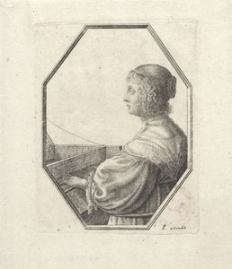 Nő portréja egy virginál mögött alkotó: Wenceslaus Hollar
