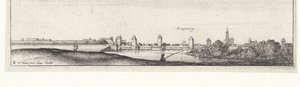 Folyói táj, kilátással Strasbourgra Folyói kilátások Németországban és Németalföldön (sorozat címe) alkotó: Wenceslaus Hollar